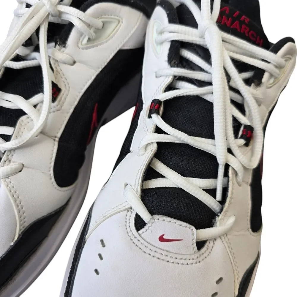 Nike Air Monarch IV Men's 13 White Black Red Training Shoes Sneakers 415445-101